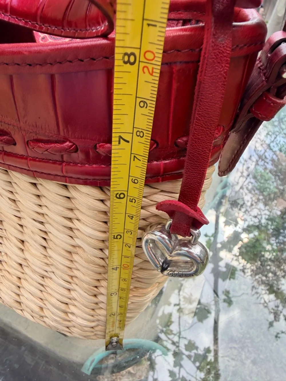 Brighton Woven Straw‎ Tote Emma Red leather Trim model H70027